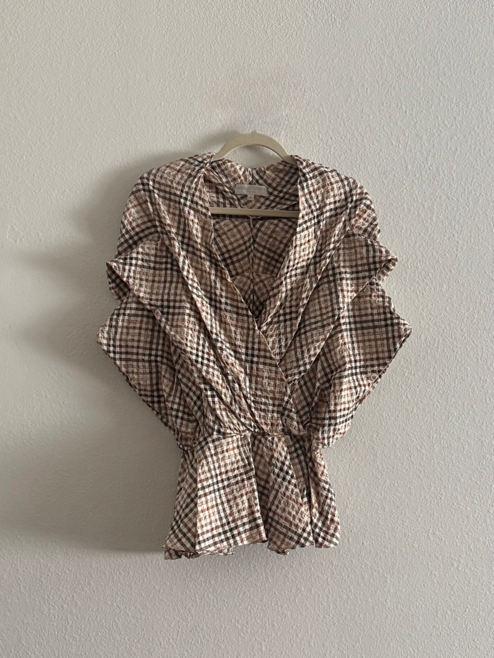 Caroline Costas Marcella Plaid Top